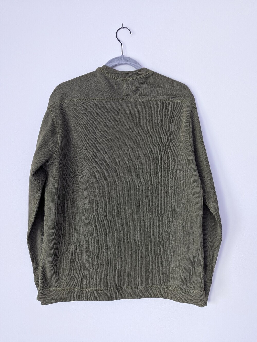 Banana Republic Slub Double-Knit Crew-Neck T-Shirt Green Mangrove Soft Classic - Picture 4 of 10
